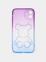Лавандовый чехол на iPhone айфон 11 Pro Max, силиконовый чехол с принтом мишка KAWS