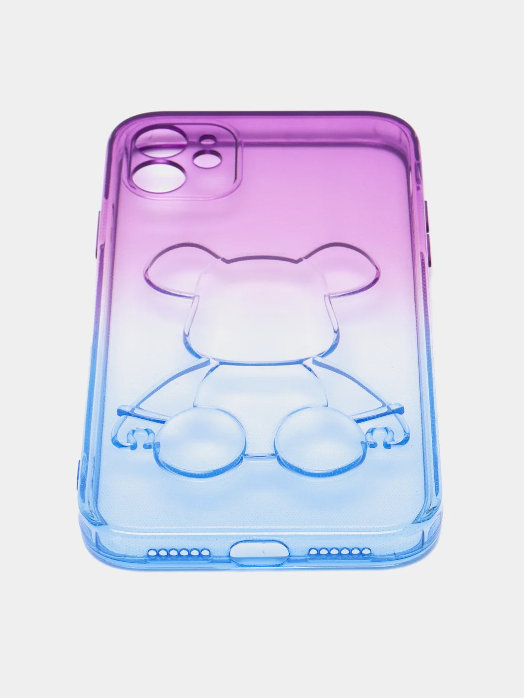 Лавандовый чехол на iPhone айфон 11 Pro Max, силиконовый чехол с принтом мишка KAWS