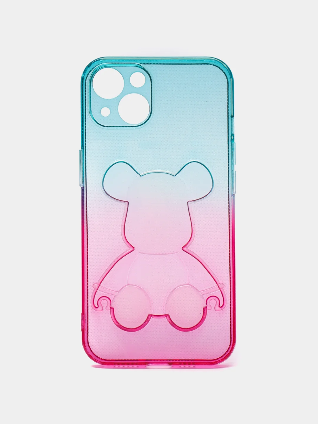Голубой чехол на iPhone айфон 11 Pro Max, силиконовый чехол с принтом мишка KAWS