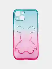 Голубой чехол на iPhone айфон 11 Pro Max, силиконовый чехол с принтом мишка KAWS
