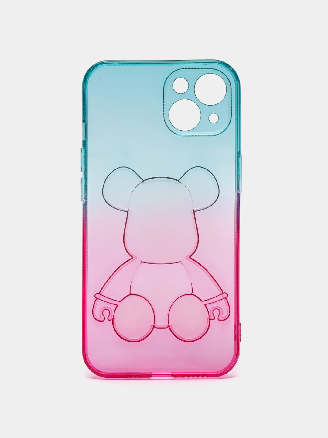 Голубой чехол на iPhone айфон 11 Pro Max, силиконовый чехол с принтом мишка KAWS