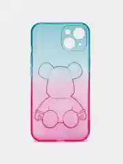 Голубой чехол на iPhone айфон 11 Pro Max, силиконовый чехол с принтом мишка KAWS