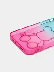 Голубой чехол на iPhone айфон 11 Pro Max, силиконовый чехол с принтом мишка KAWS