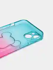 Голубой чехол на iPhone айфон 11 Pro Max, силиконовый чехол с принтом мишка KAWS