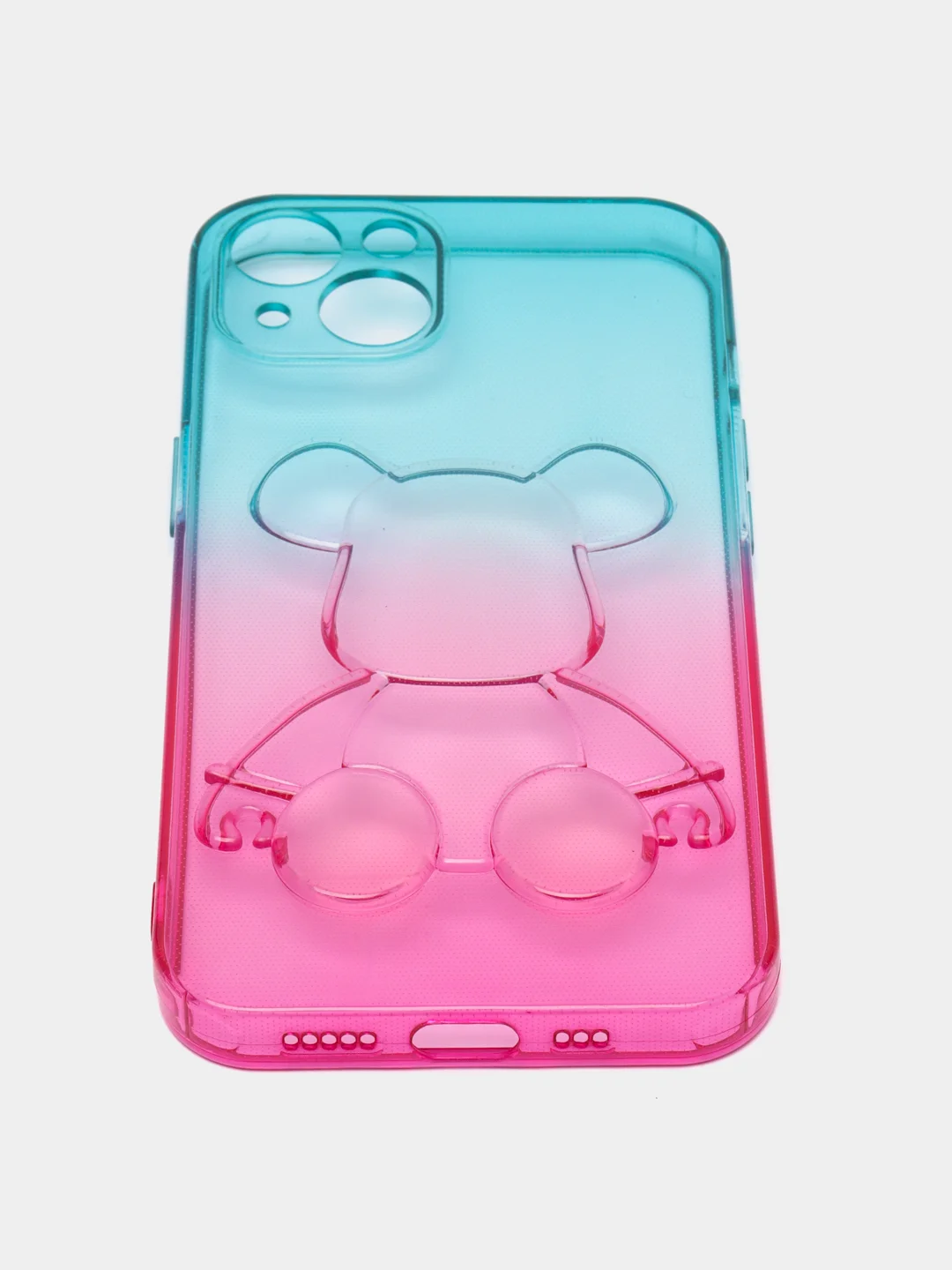 Голубой чехол на iPhone айфон 11 Pro Max, силиконовый чехол с принтом мишка KAWS