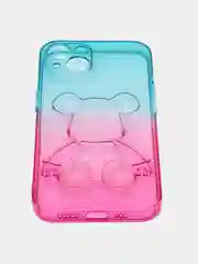 Голубой чехол на iPhone айфон 11 Pro Max, силиконовый чехол с принтом мишка KAWS