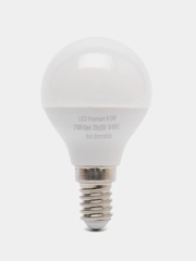 Лампа светодиодная Ecola LED Premium (0% коэф. пульсации) 8W Шар 2700К (теплый)
