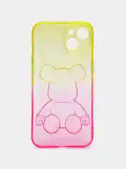 Желтый чехол на iPhone айфон 11 Pro Max, силиконовый чехол с принтом мишка KAWS