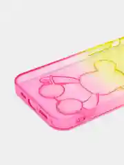 Желтый чехол на iPhone айфон 11 Pro Max, силиконовый чехол с принтом мишка KAWS