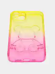 Желтый чехол на iPhone айфон 11 Pro Max, силиконовый чехол с принтом мишка KAWS