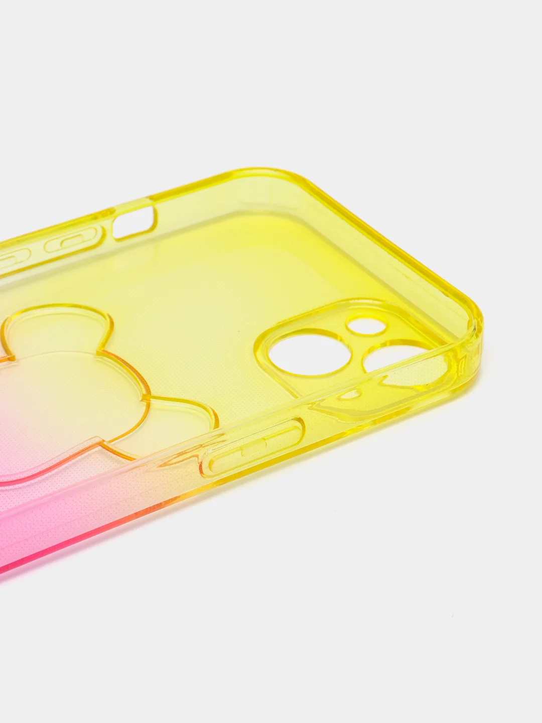 Желтый чехол на iPhone айфон 11 Pro Max, силиконовый чехол с принтом мишка KAWS