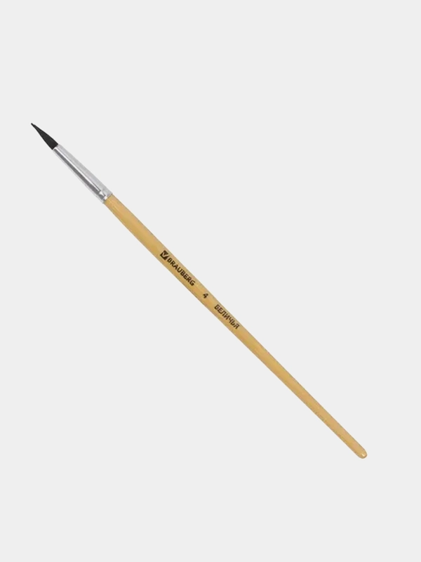Кисть BRAUBERG, беличья, круглая, № 4, 200181