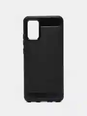 Черный чехол Samsung A02S, имитация вставок под карбон