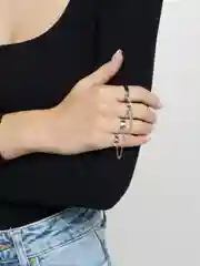 Серый набор колец с цепочкой / Кольца "Кастет"