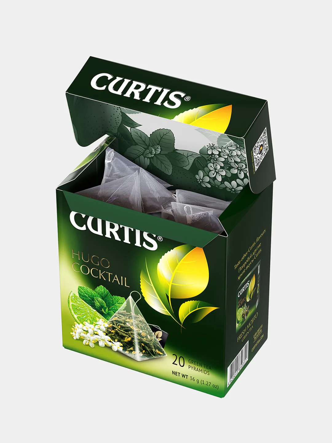 Чай в пирамидках Curtis "Cocktail", зеленый, 20 штук