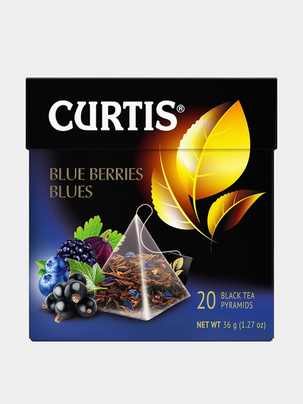 Чай в пирамидках Curtis "Blue Berries Blues", черный, 20 штук