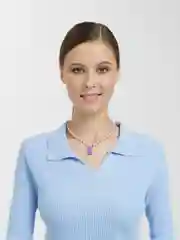 Фиолетовый ожерелье чокер на шею "Мармеладный мишка"