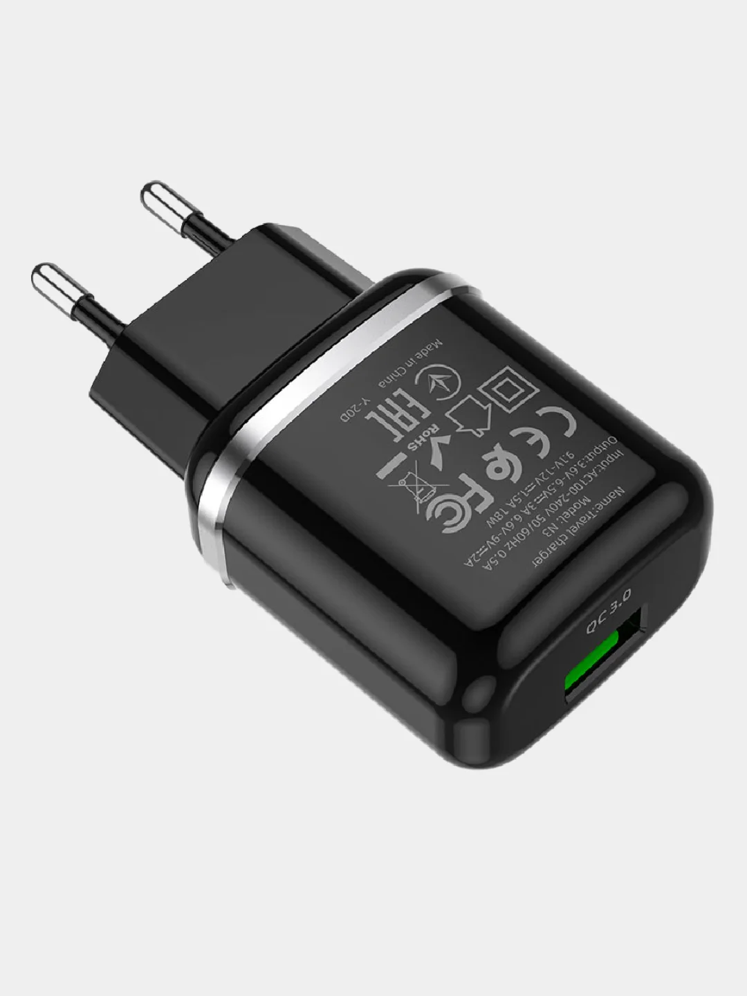 Черный сетевое зарядное устройство Hoco N3, 18W