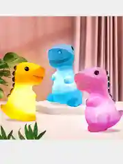 Белый детский светодиодный RGB ночник на батарейках "Динозавр"