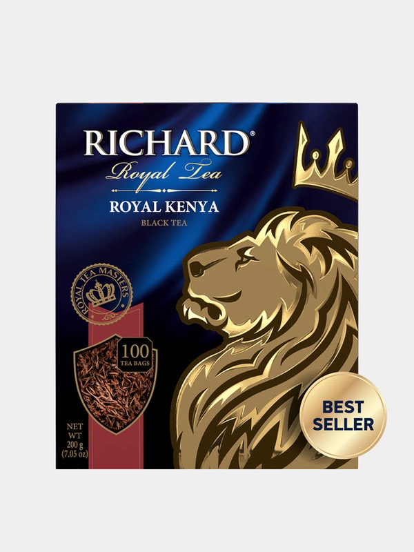Чай Richard "Royal Kenya", черный, в пакетиках, 100 штук