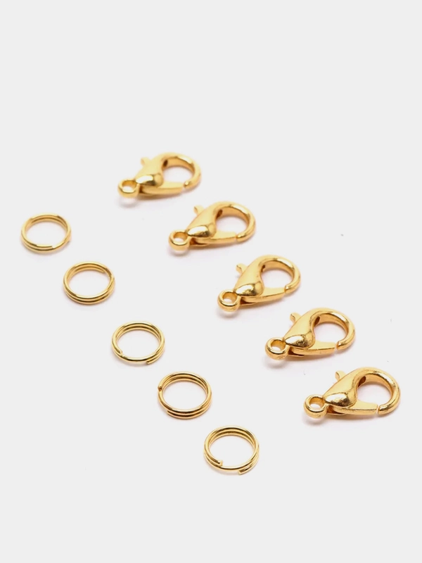 Застёжка карабин-лобстер для браслетов из бисера с кольцом, 5 штук ...