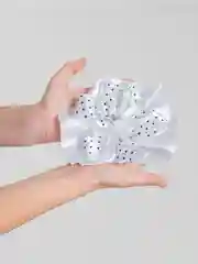 Белый бант для волос белый, школьный, на резинке, 1 штука