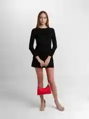Красный женская сумка-багет хлопковая через плечо