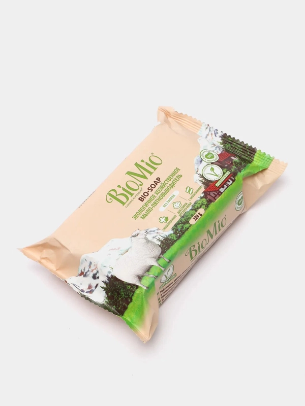 Мыло хозяйственное BioMio, экологиченое, твердое, без запаха, 200 г
