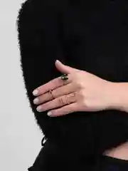 Голубой набор женских колец