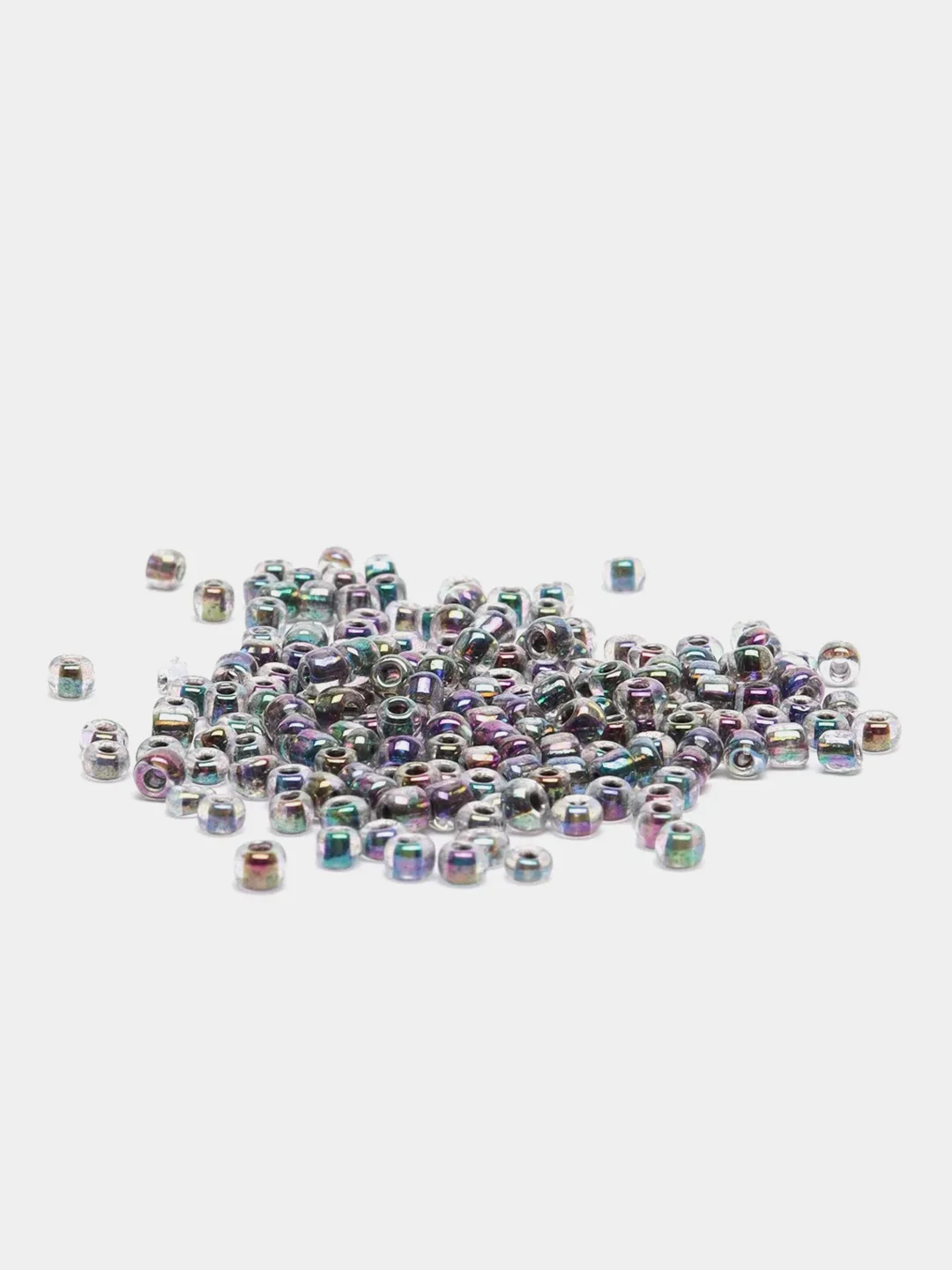 Серебряный бисер стеклянный, 10 г и 30 г
