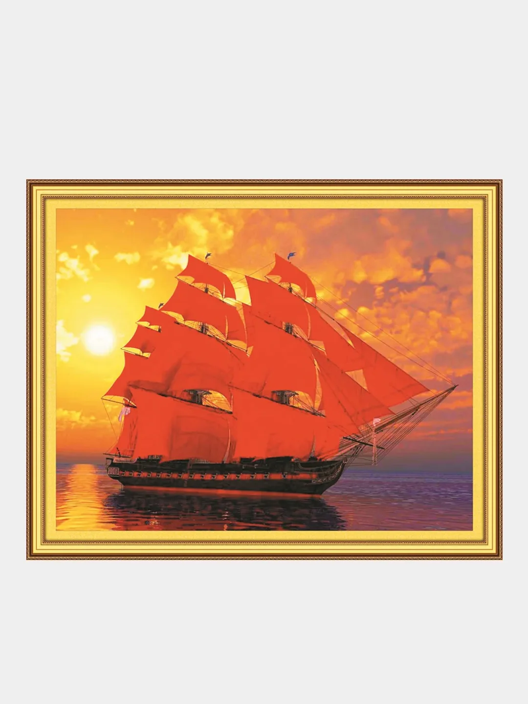 Красный алмазная мозаика на подрамнике, 40*50 см