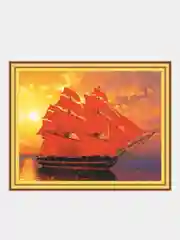 Красный алмазная мозаика на подрамнике, 40*50 см