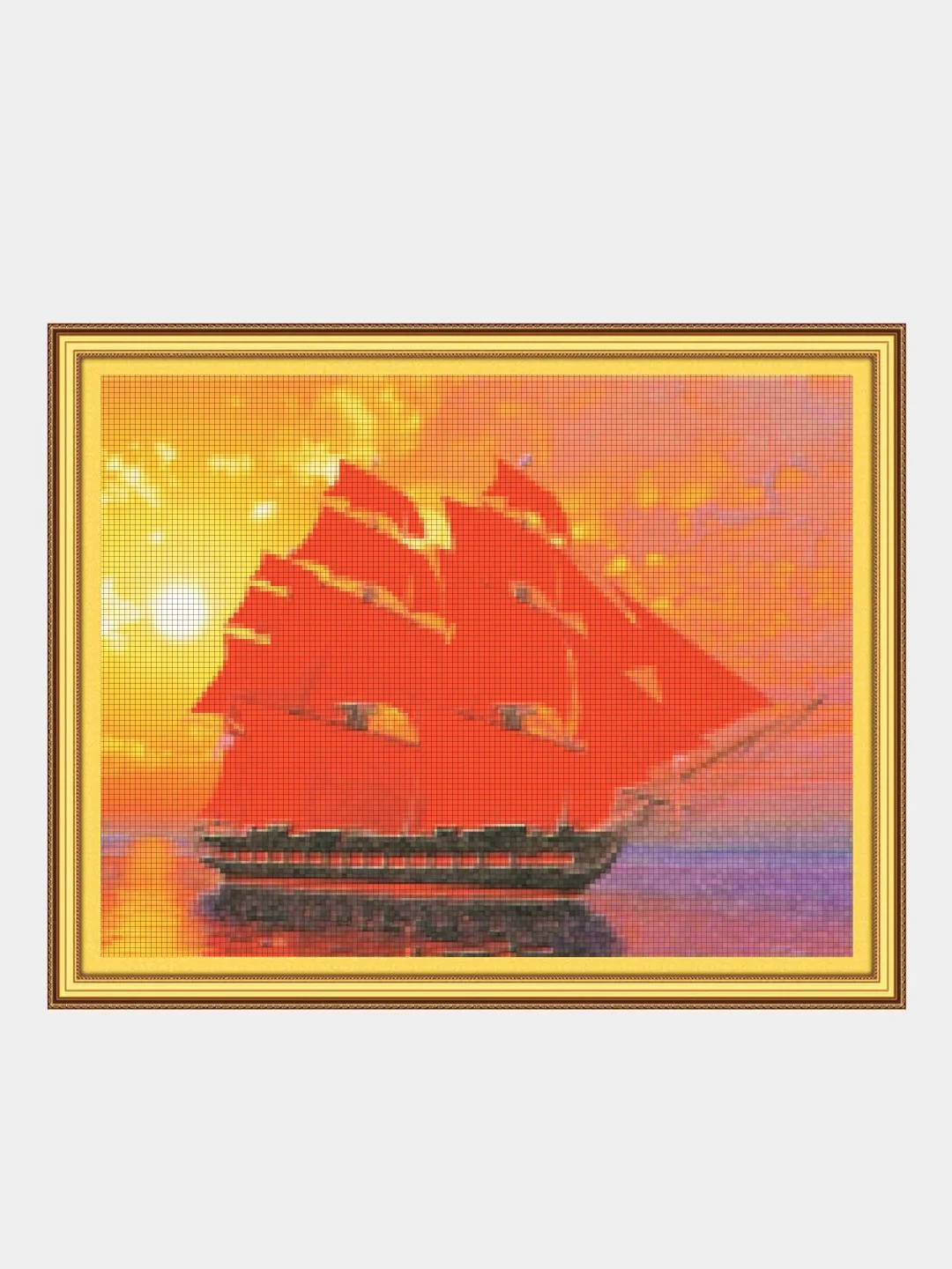 Красный алмазная мозаика на подрамнике, 40*50 см