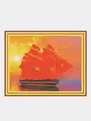 Красный алмазная мозаика на подрамнике, 40*50 см