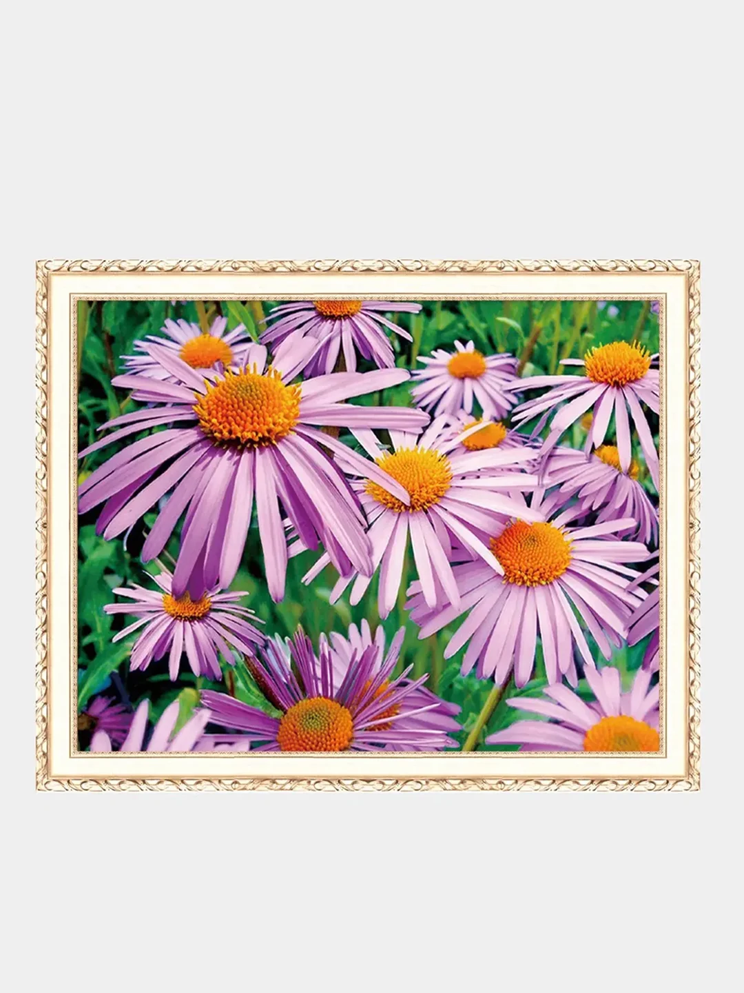 Аметистовый алмазная мозаика "Цветы" на подрамнике, 40*50 см