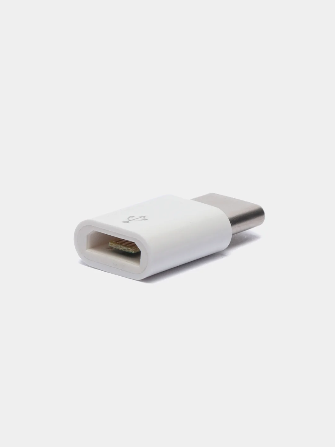 Белый переходник Micro USB (мама) - USB Type-С (папа)