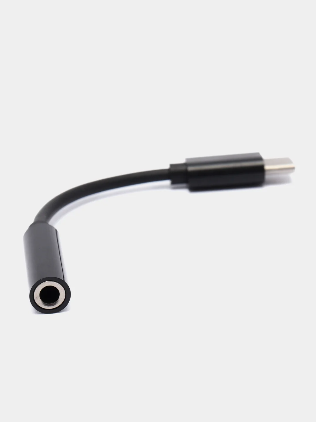Черный переходник адаптер Type-C на 3.5 mm jack