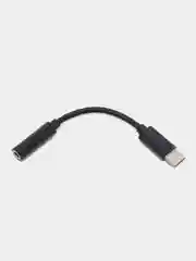 Черный переходник адаптер Type-C на 3.5 mm jack