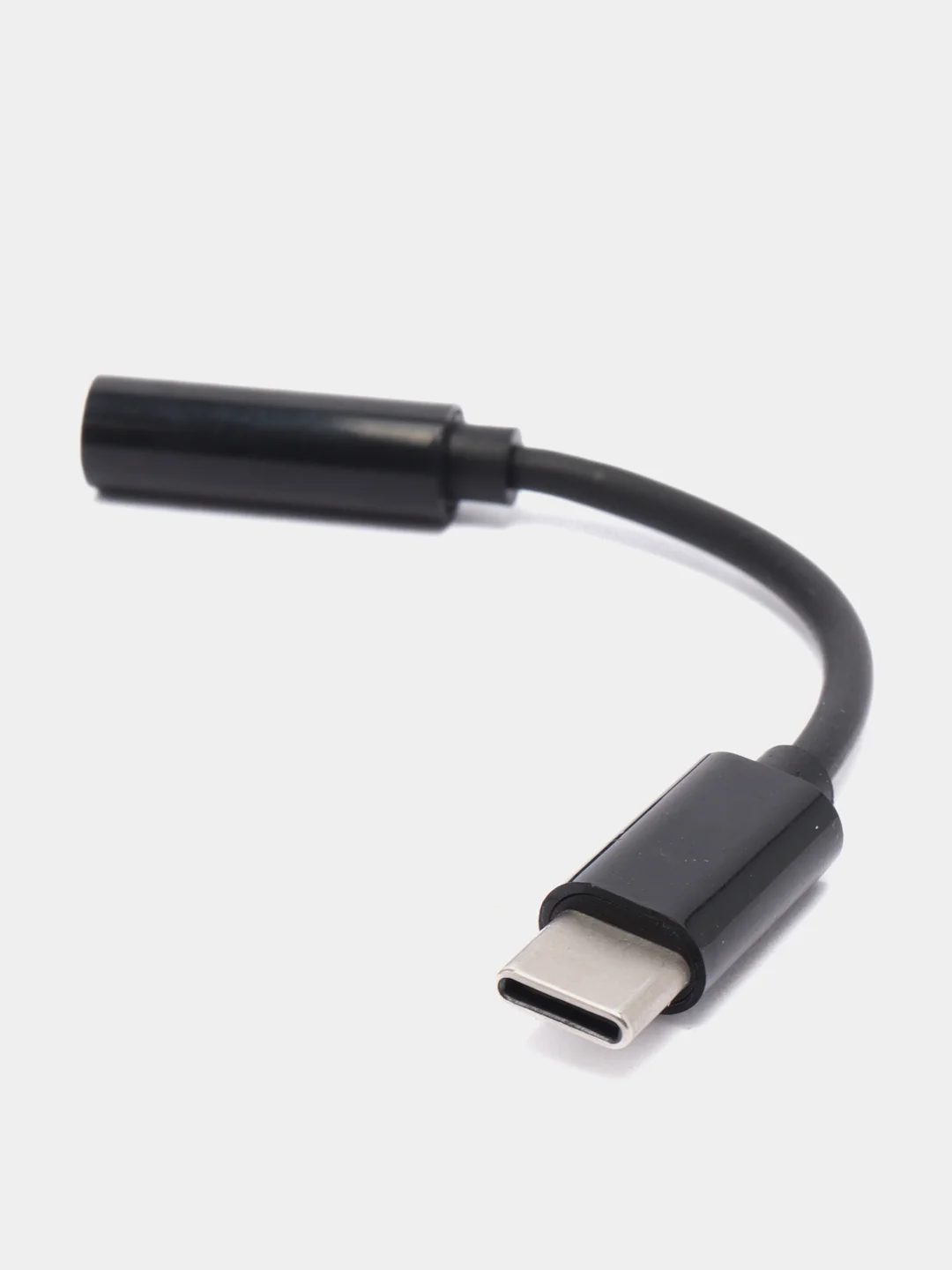 Черный переходник адаптер Type-C на 3.5 mm jack