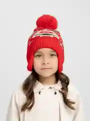 Алый шапка зимняя, детская, светящаяся