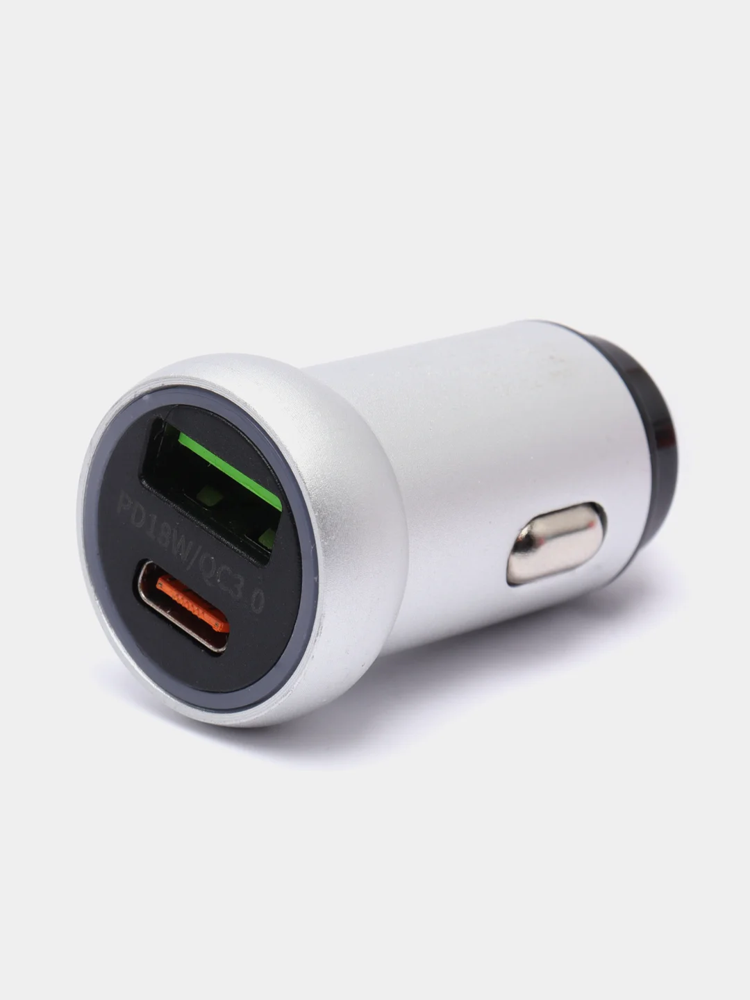 Серый металлик автомобильное зарядное устройство, USB, Type-C, 3.1 А, в прикуриватель