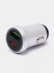 Серый металлик автомобильное зарядное устройство, USB, Type-C, 3.1 А, в прикуриватель