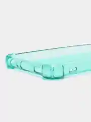 Бирюзовый чехол прозрачный для Samsung Galaxy A22 4G, M22, M32 противоударный, неоновый