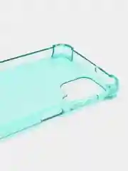 Бирюзовый чехол прозрачный для Samsung Galaxy A22 4G, M22, M32 противоударный, неоновый