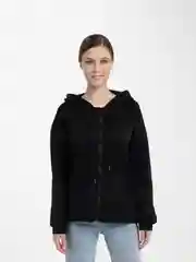 Черный худи со спущенными рукавами