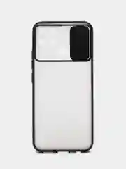 Черный чехол для Realme C25 / C25S / C12 / Narzo 50A, с задвижным окном для защиты камеры