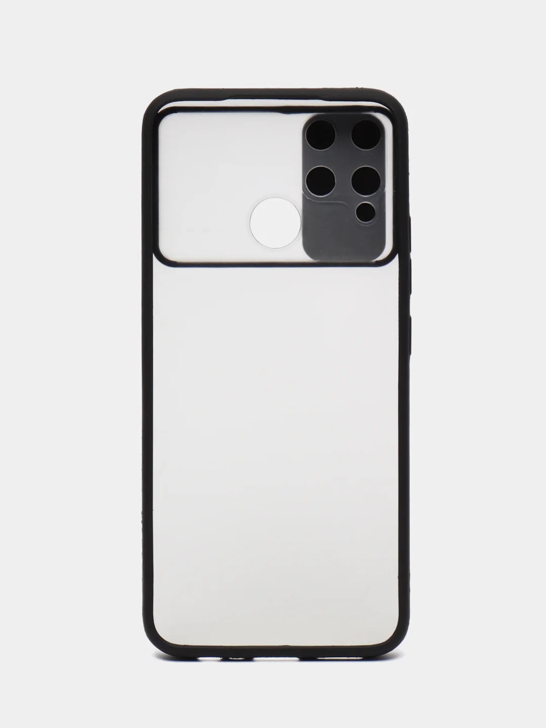 Черный чехол для Realme C25 / C25S / C12 / Narzo 50A, с задвижным окном для защиты камеры