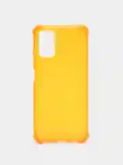 Оранжевый чехол прозрачный на Samsung Galaxy A02s, Самсунг А02с противоударный, с неоновым оттенком