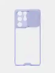 Синий чехол для Samsung S21 Ultra, с задвижным окном для защиты камеры