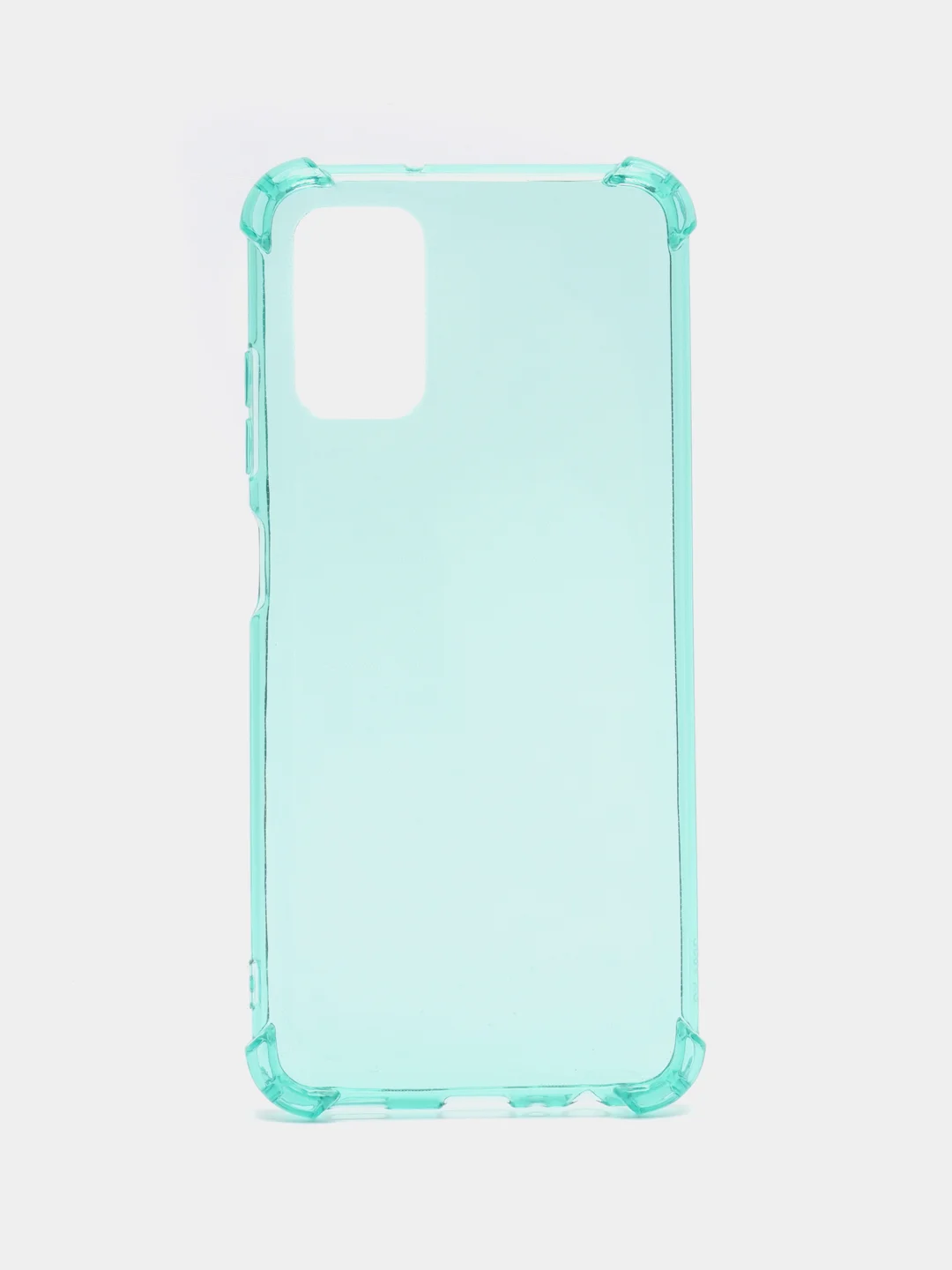 Бирюзовый чехол прозрачный на Samsung Galaxy A02s, Самсунг А02с противоударный, с неоновым оттенком